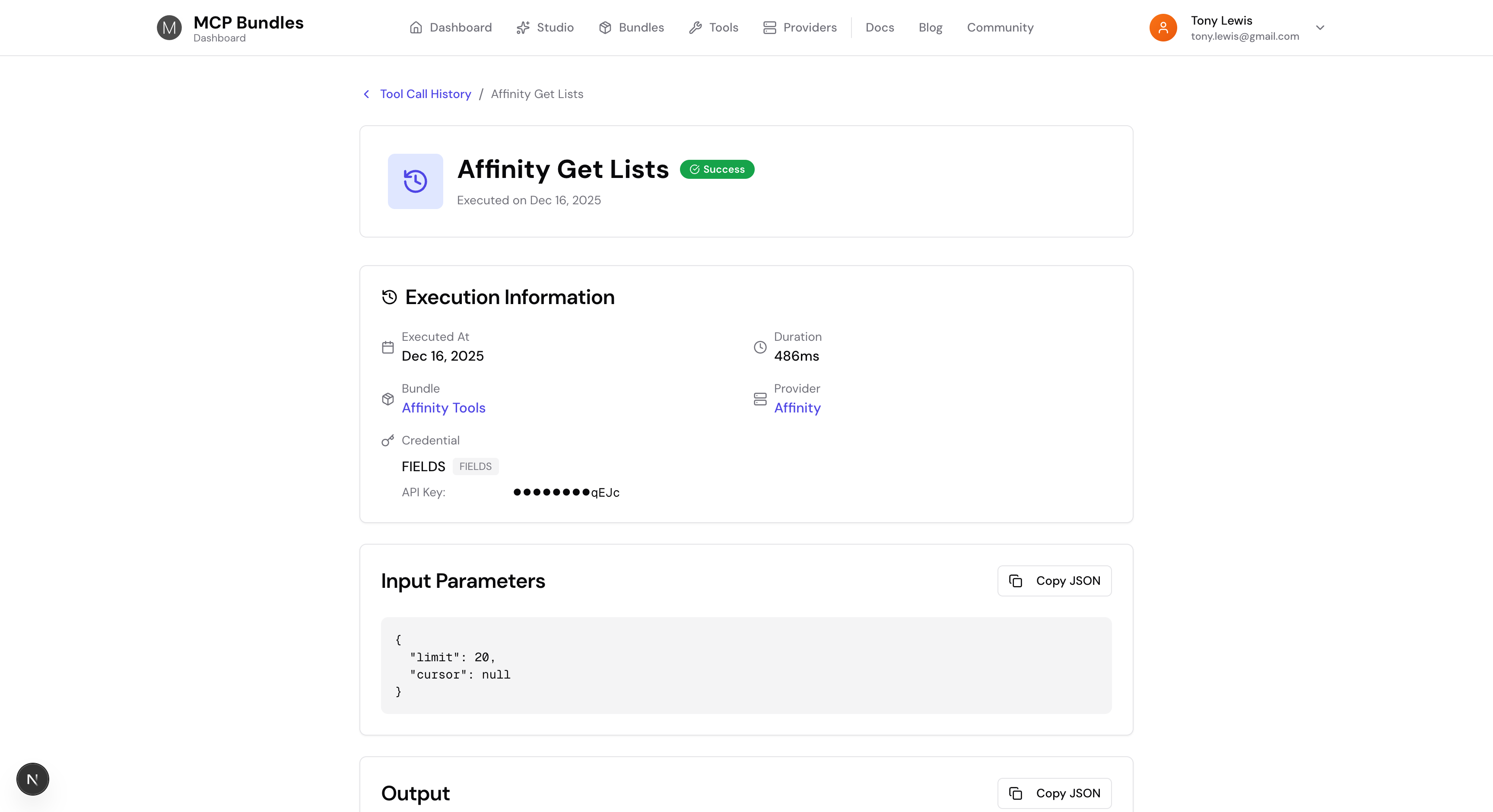Tool Execution Detail