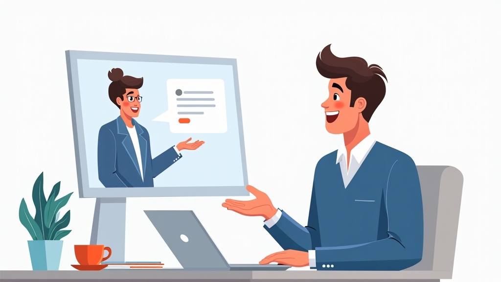 Professional investor managing deal flow through AI conversation