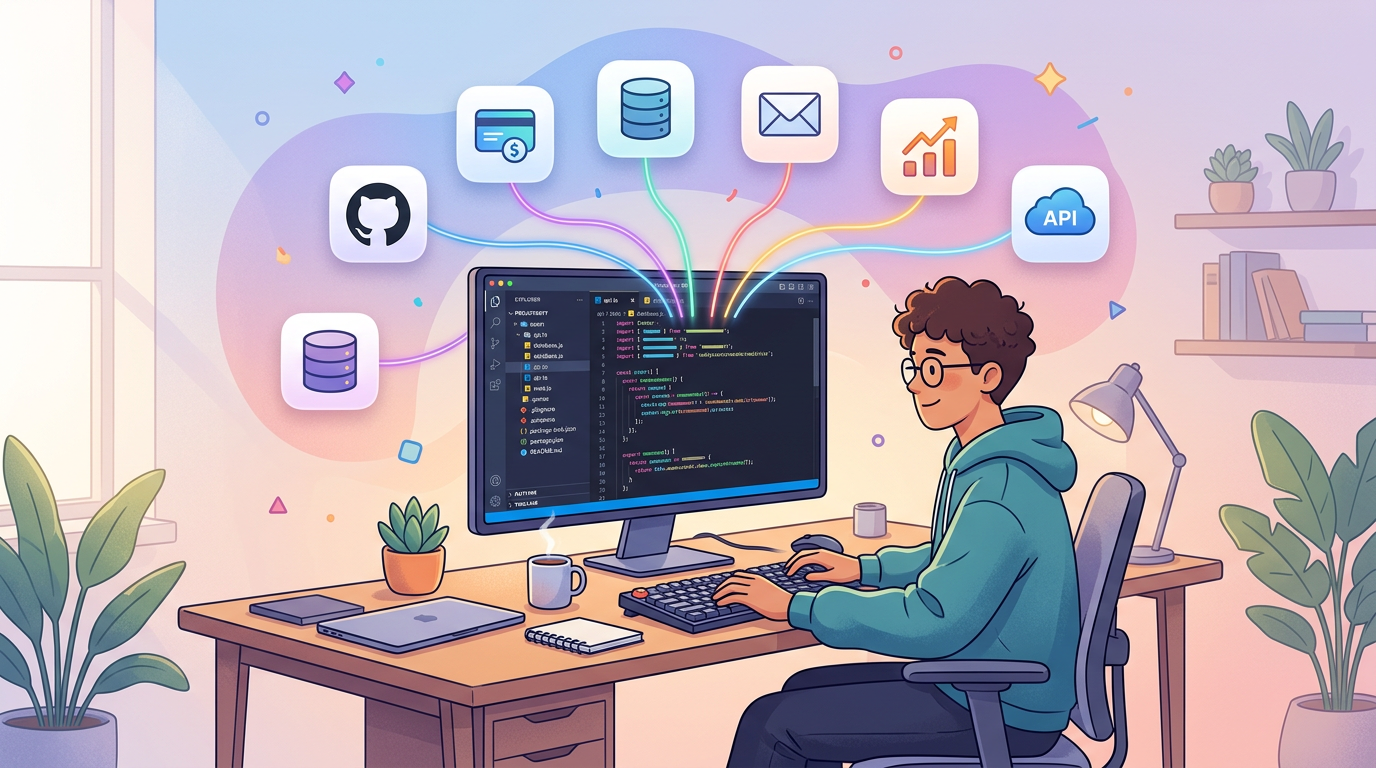 Developer using Cursor with MCP tools connected to production services