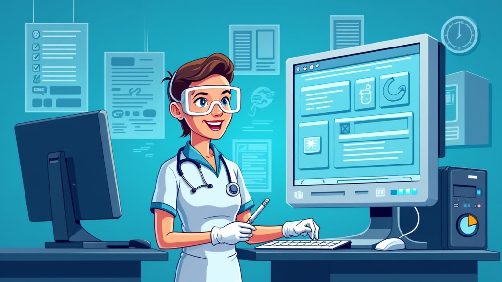 Cartoon illustration of a person safely making PostgreSQL database changes with protective gear and backup systems visible